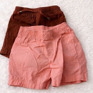 Brown and Pink Kids Shorts Set